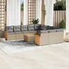 Image de Vidaxl Salon De Jardin Avec Coussins 13 Pcs Beige RÃ©sine TressÃ©e