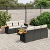 Image de Vidaxl Salon De Jardin 7 Pcs Avec Coussins Noir RÃ©sine TressÃ©e