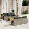 Image de Vidaxl Salon De Jardin Avec Coussins 7 Pcs Gris RÃ©sine TressÃ©e