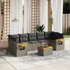Image de Vidaxl Salon De Jardin 8 Pcs Avec Coussins Gris RÃ©sine TressÃ©e