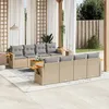 Image de Vidaxl Salon De Jardin Avec Coussins 9 Pcs Beige RÃ©sine TressÃ©e