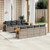 Image de Vidaxl Salon De Jardin 9 Pcs Avec Coussins Gris RÃ©sine TressÃ©e