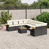 Image de Vidaxl Salon De Jardin 9 Pcs Avec Coussins Noir RÃ©sine TressÃ©e