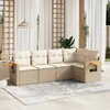 Image de Vidaxl Salon De Jardin Avec Coussins 5 Pcs Beige RÃ©sine TressÃ©e