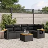 Image de Vidaxl Salon De Jardin 6 Pcs Avec Coussins Noir RÃ©sine TressÃ©e