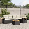 Image de Vidaxl Salon De Jardin 6 Pcs Avec Coussins Noir RÃ©sine TressÃ©e
