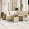 Image de Vidaxl Salon De Jardin Avec Coussins 6 Pcs Beige RÃ©sine TressÃ©e