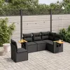 Image de Vidaxl Salon De Jardin 5 Pcs Avec Coussins Noir RÃ©sine TressÃ©e