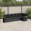 Image de Vidaxl Salon De Jardin 6 Pcs Avec Coussins Noir RÃ©sine TressÃ©e