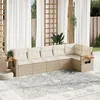 Image de Vidaxl Salon De Jardin Avec Coussins 6 Pcs Beige RÃ©sine TressÃ©e