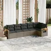Image de Vidaxl Salon De Jardin 6 Pcs Avec Coussins Gris RÃ©sine TressÃ©e