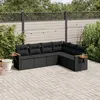 Image de Vidaxl Salon De Jardin 6 Pcs Avec Coussins Noir RÃ©sine TressÃ©e