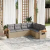 Image de Vidaxl Salon De Jardin Avec Coussins 6 Pcs Beige RÃ©sine TressÃ©e