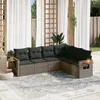 Image de Vidaxl Salon De Jardin 6 Pcs Avec Coussins Gris RÃ©sine TressÃ©e