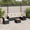 Image de Vidaxl Salon De Jardin 7 Pcs Avec Coussins Noir RÃ©sine TressÃ©e