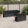 Image de Vidaxl Salon De Jardin 7 Pcs Avec Coussins Noir RÃ©sine TressÃ©e