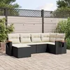 Image de Vidaxl Salon De Jardin 6 Pcs Avec Coussins Noir RÃ©sine TressÃ©e
