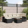 Image de Vidaxl Salon De Jardin 7 Pcs Avec Coussins Noir RÃ©sine TressÃ©e