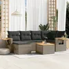 Image de Vidaxl Salon De Jardin Avec Coussins 7 Pcs Gris RÃ©sine TressÃ©e