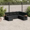 Image de Vidaxl Salon De Jardin 7 Pcs Avec Coussins Noir RÃ©sine TressÃ©e