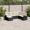 Image de Vidaxl Salon De Jardin 7 Pcs Avec Coussins Noir RÃ©sine TressÃ©e
