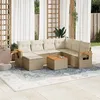 Image de Vidaxl Salon De Jardin Avec Coussins 8 Pcs Beige RÃ©sine TressÃ©e