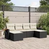 Image de Vidaxl Salon De Jardin 6 Pcs Avec Coussins Noir RÃ©sine TressÃ©e