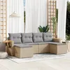 Image de Vidaxl Salon De Jardin Avec Coussins 6 Pcs Beige RÃ©sine TressÃ©e