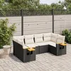 Image de Vidaxl Salon De Jardin 6 Pcs Avec Coussins Noir RÃ©sine TressÃ©e