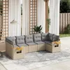Image de Vidaxl Salon De Jardin Avec Coussins 7 Pcs Beige RÃ©sine TressÃ©e