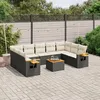 Image de Vidaxl Salon De Jardin 10 Pcs Avec Coussins Noir RÃ©sine TressÃ©e