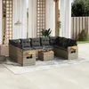 Image de Vidaxl Salon De Jardin Avec Coussins 10 Pcs Gris RÃ©sine TressÃ©e