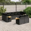 Image de Vidaxl Salon De Jardin 9 Pcs Avec Coussins Noir RÃ©sine TressÃ©e