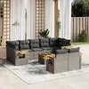 Image de Vidaxl Salon De Jardin Avec Coussins 10 Pcs Gris RÃ©sine TressÃ©e