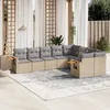 Image de Vidaxl Salon De Jardin Avec Coussins 9 Pcs Beige RÃ©sine TressÃ©e