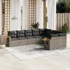 Image de Vidaxl Salon De Jardin 9 Pcs Avec Coussins Gris RÃ©sine TressÃ©e