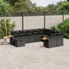 Image de Vidaxl Salon De Jardin 10 Pcs Avec Coussins Noir RÃ©sine TressÃ©e