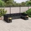 Image de Vidaxl Salon De Jardin 10 Pcs Avec Coussins Noir RÃ©sine TressÃ©e