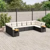 Image de Vidaxl Salon De Jardin 10 Pcs Avec Coussins Noir RÃ©sine TressÃ©e