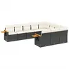 Image de Vidaxl Salon De Jardin 10 Pcs Avec Coussins Noir RÃ©sine TressÃ©e