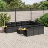 Image de Vidaxl Salon De Jardin 11 Pcs Avec Coussins Noir RÃ©sine TressÃ©e
