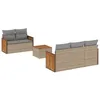 Image de Vidaxl Salon De Jardin Avec Coussins 6 Pcs Beige RÃ©sine TressÃ©e