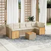 Image de Vidaxl Salon De Jardin Avec Coussins 8 Pcs Beige RÃ©sine TressÃ©e