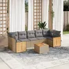 Image de Vidaxl Salon De Jardin Avec Coussins 8 Pcs Beige RÃ©sine TressÃ©e