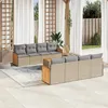 Image de Vidaxl Salon De Jardin Avec Coussins 9 Pcs Beige RÃ©sine TressÃ©e