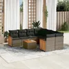 Image de Vidaxl Salon De Jardin 9 Pcs Avec Coussins Gris RÃ©sine TressÃ©e