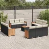 Image de Vidaxl Salon De Jardin Avec Coussins 13 Pcs Noir RÃ©sine TressÃ©e