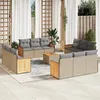 Image de Vidaxl Salon De Jardin Avec Coussins 13 Pcs Beige RÃ©sine TressÃ©e