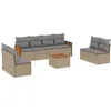 Image de Vidaxl Salon De Jardin Avec Coussins 9 Pcs Beige RÃ©sine TressÃ©e