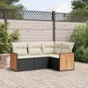 Image de Vidaxl Salon De Jardin 4 Pcs Avec Coussins Noir RÃ©sine TressÃ©e